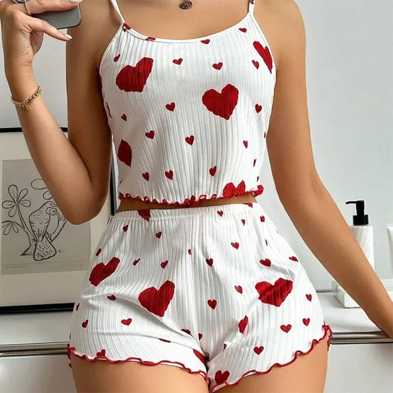 Suspender Tank Top - Kadın 2 Parça Pijama Takımı –