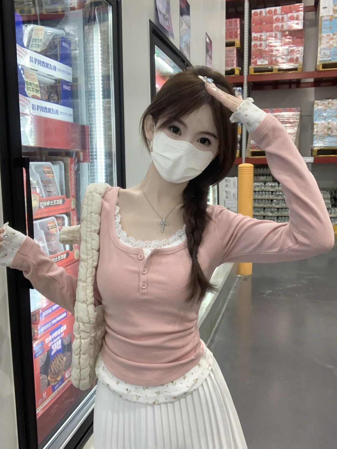 2026 Pembe Çiçekli İki Parçalı - Undershirt Crew Neck incelemesi ve fiyatı